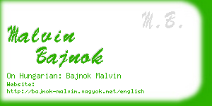 malvin bajnok business card